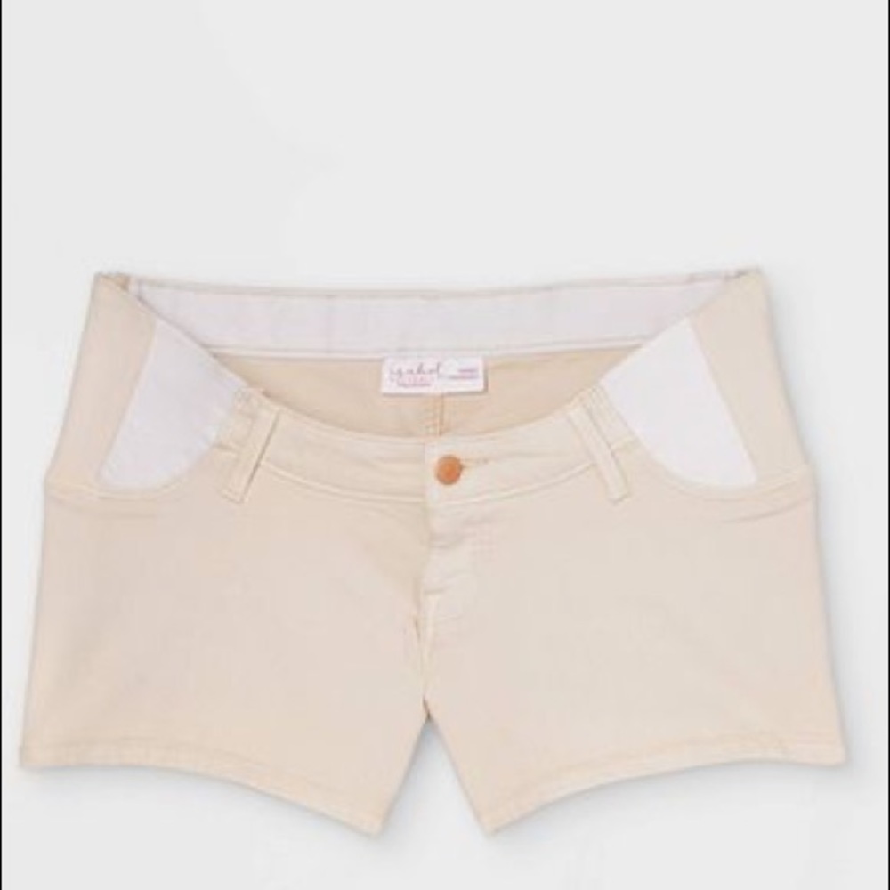 Side Panel Midi Maternity Jean Shorts - Isabel Maternity by Ingrid & Isabel